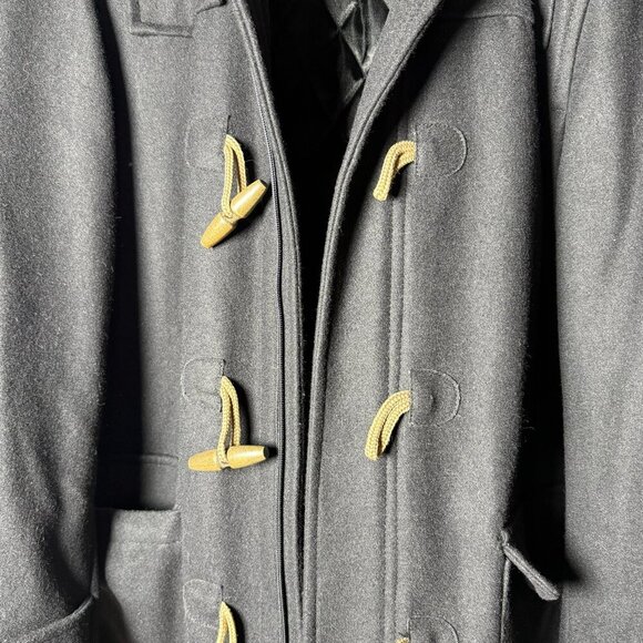 Duffle Coat- A[xist] Black, Size Medium, Wood Toggles Quilted Lining-EXCELLENT - Picture 6 of 13